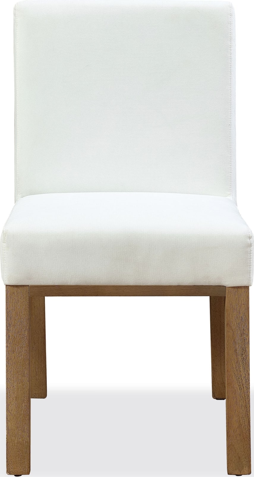 One Modern Coastal Upholstered Dining Side Chair in White Pearl and Bisque – view 4