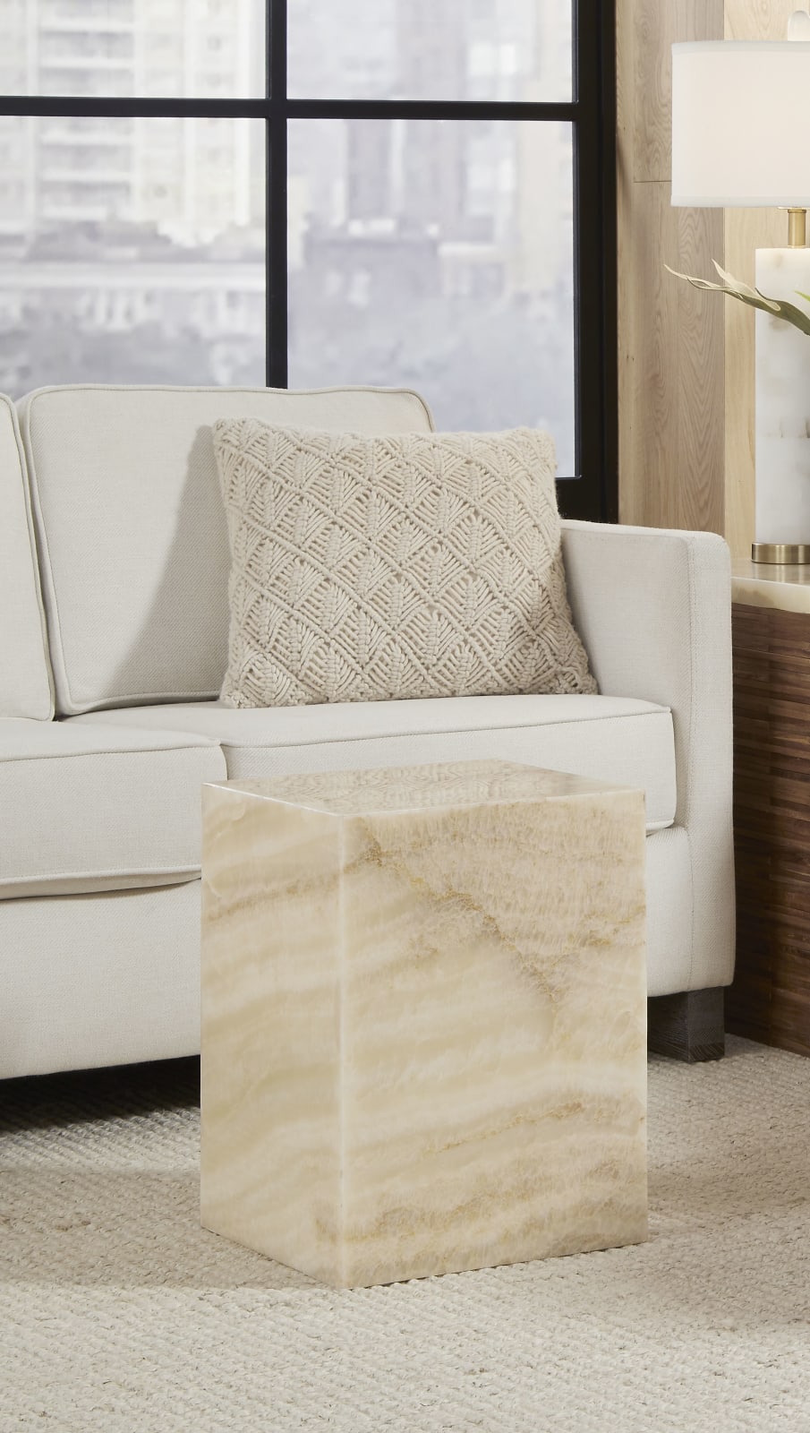 One Square Onyx End Table