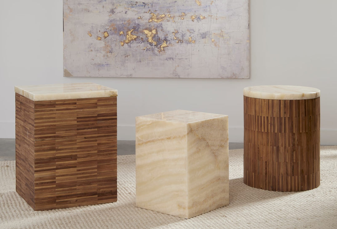 One Square Onyx End Table – view 2