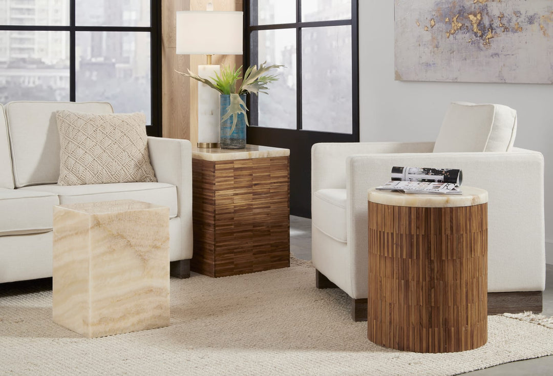 One Square Onyx End Table – view 3