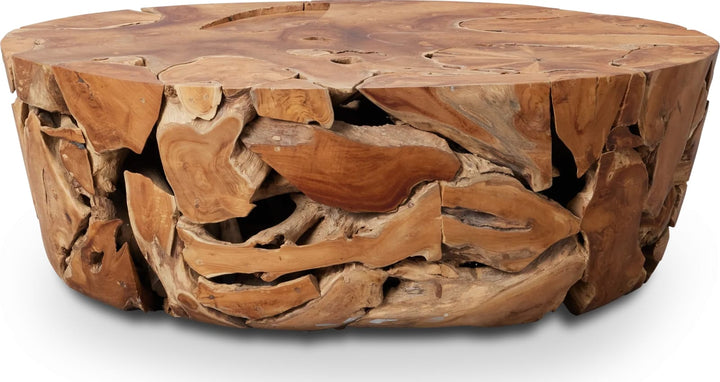 One Teak Slice Solid Wood Coffee Table in Warm Teak – view 2