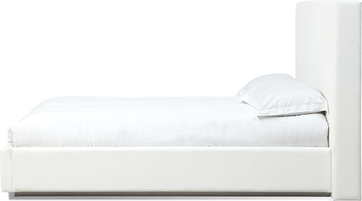 One Full-size Upholstered Footboard Storage Bed in Pearl (2026) – view 4