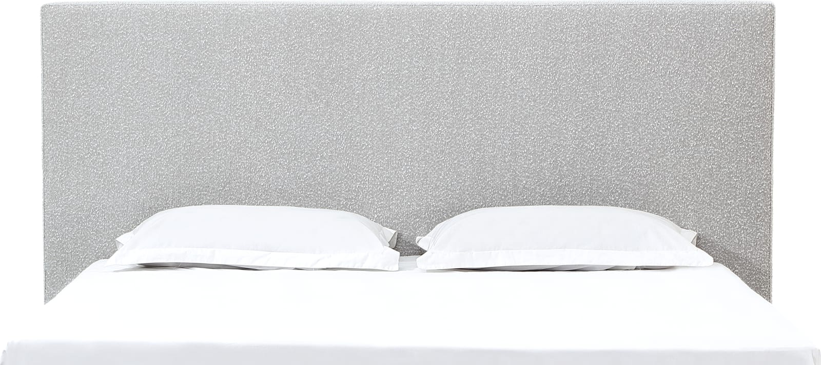 One King-size Upholstered Modern Headboard in Cotton Ball Boucle – view 2