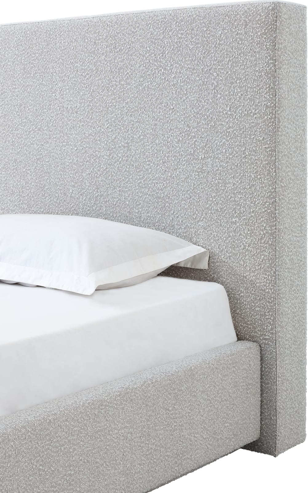 One Upholstered Modern Headboard in Cotton Ball Boucle (2026)