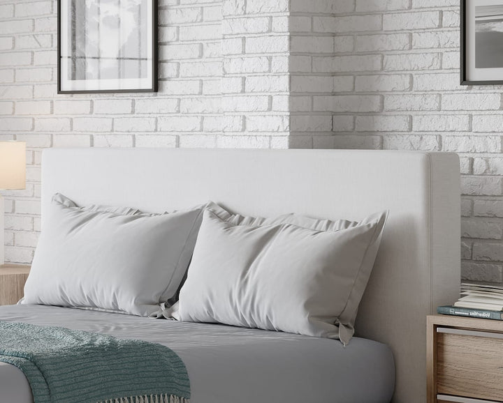 One Queen-size Upholstered Headboard in Pearl (2026) – view 5