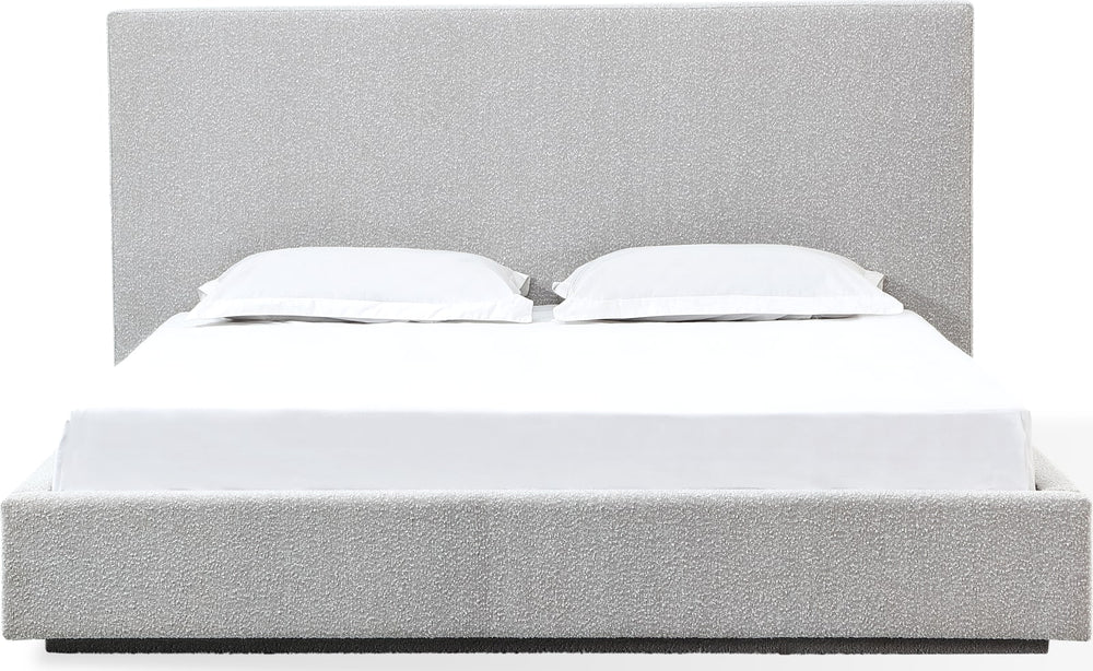 One Queen-size Upholstered Platform Bed in Cotton Ball Boucle – view 2