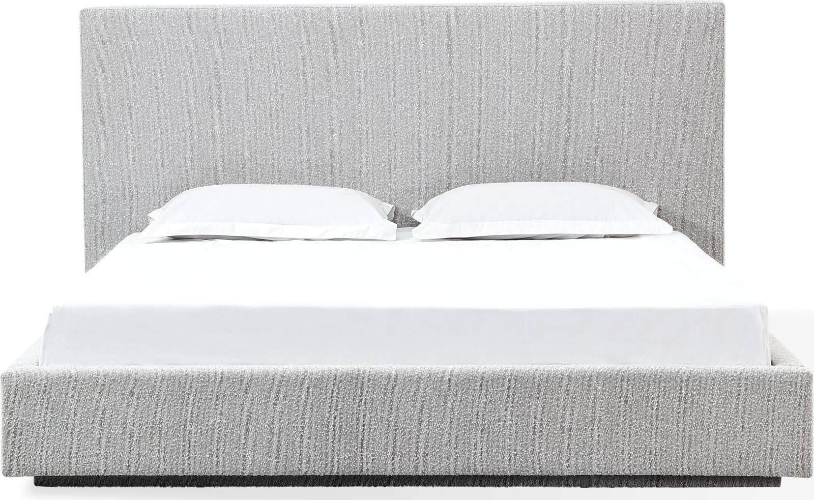 One California King-size Upholstered Platform Bed in Cotton Ball Boucle – view 2