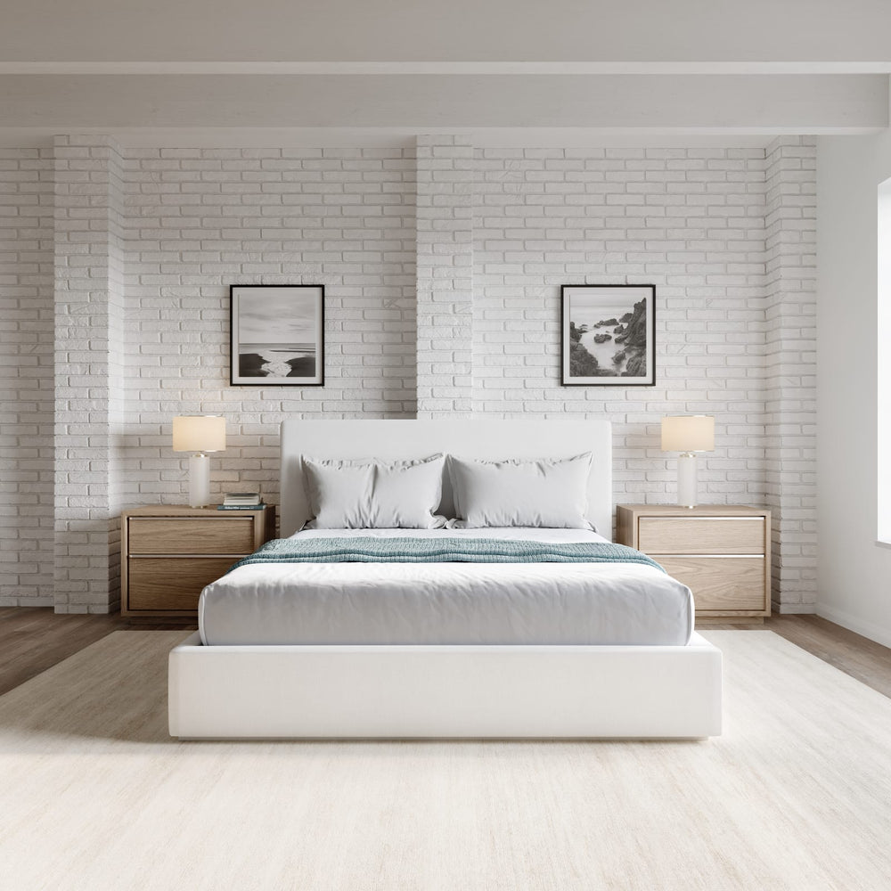 One Upholstered Queen-size Platform Bed in Pearl – view 8