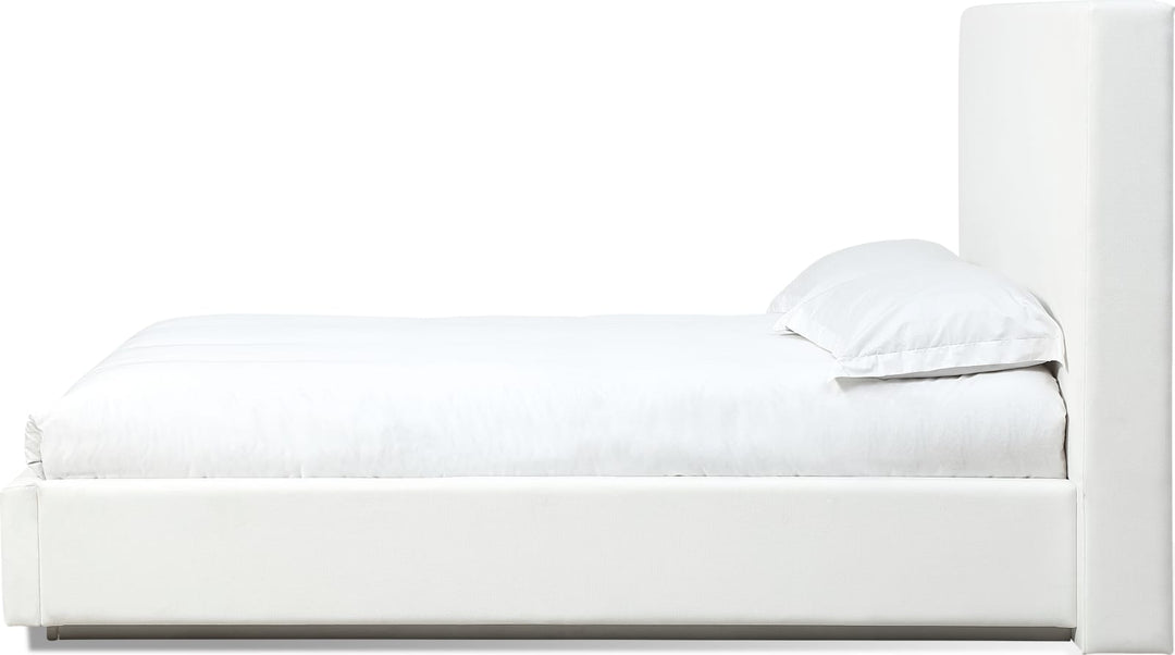 One Queen-size Upholstered Platform Bed in Pearl (2026) – view 5