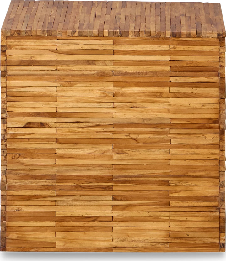 One Wood Tile Square End Table in Solid Teak – view 4