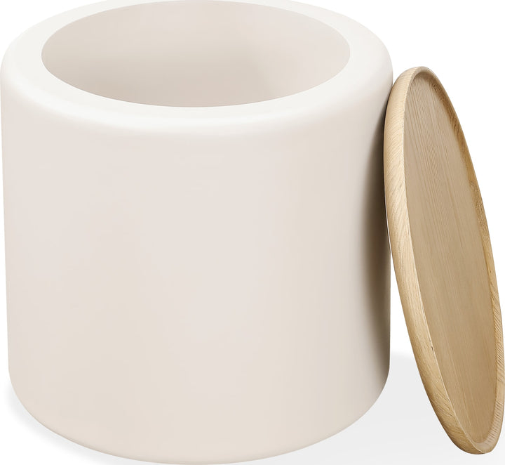 Oskar Lift Top Round End Table in Barley – view 3