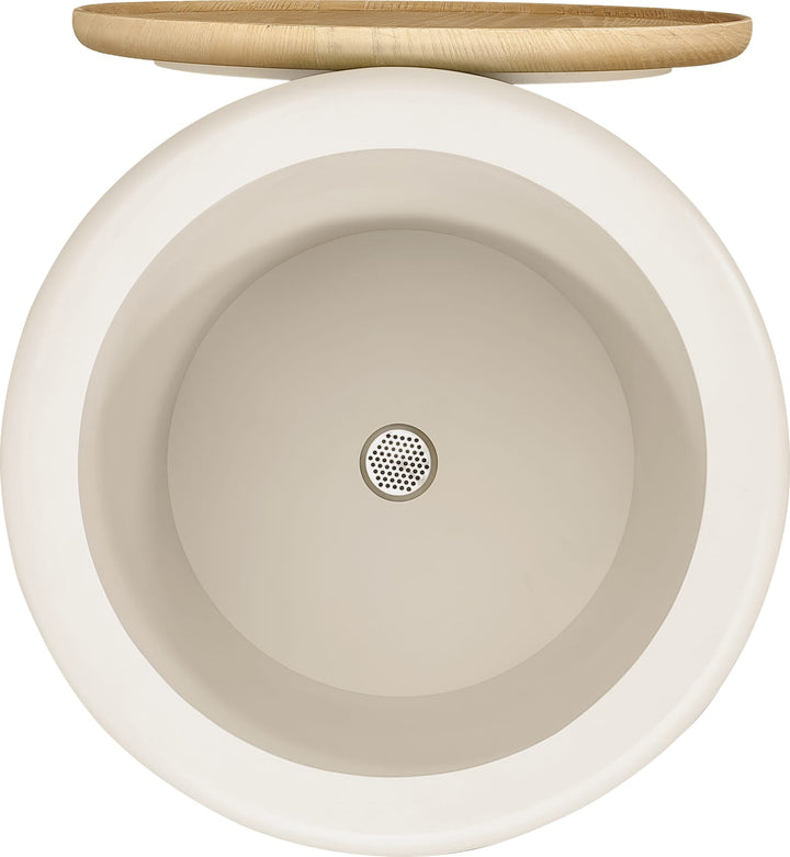 Oskar Lift Top Round End Table in Barley – view 4