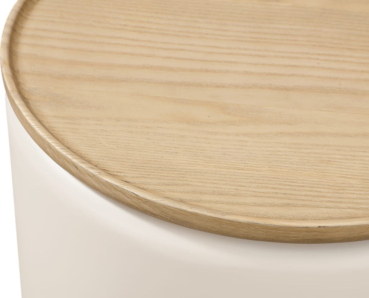 Oskar Lift Top Round End Table in Barley – view 5