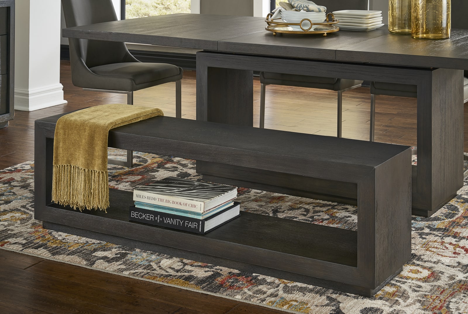 Oxford Dining Bench in Basalt Grey