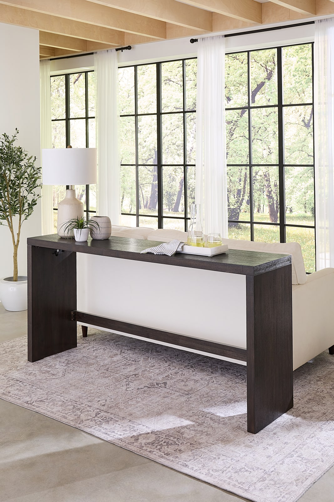 Oxford Gathering Table with USB/Power in Basalt Grey
