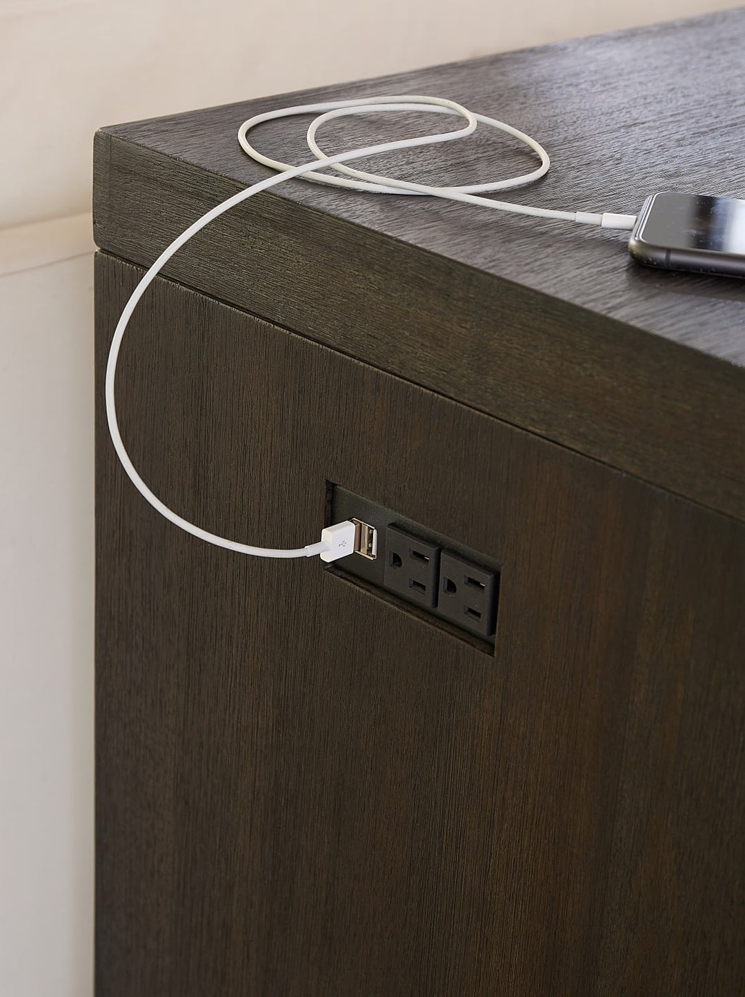Oxford Gathering Table with USB/Power in Basalt Grey – view 3
