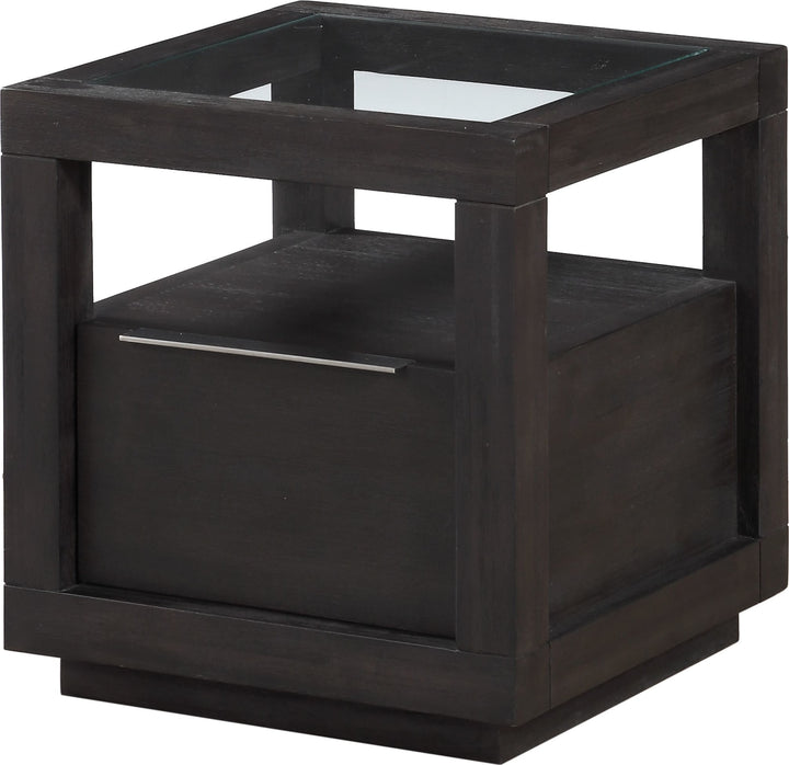 Oxford One Drawer End Table in Basalt Grey – view 3