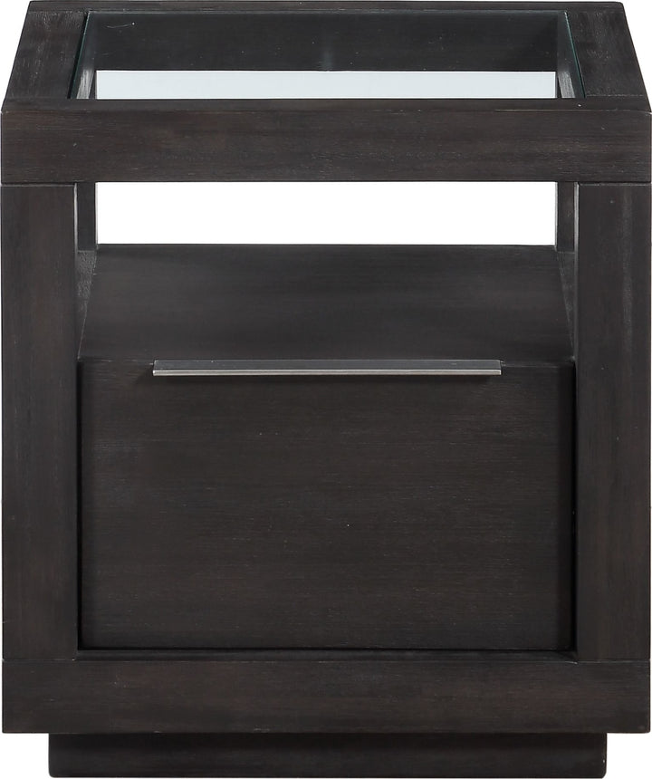 Oxford One Drawer End Table in Basalt Grey – view 4