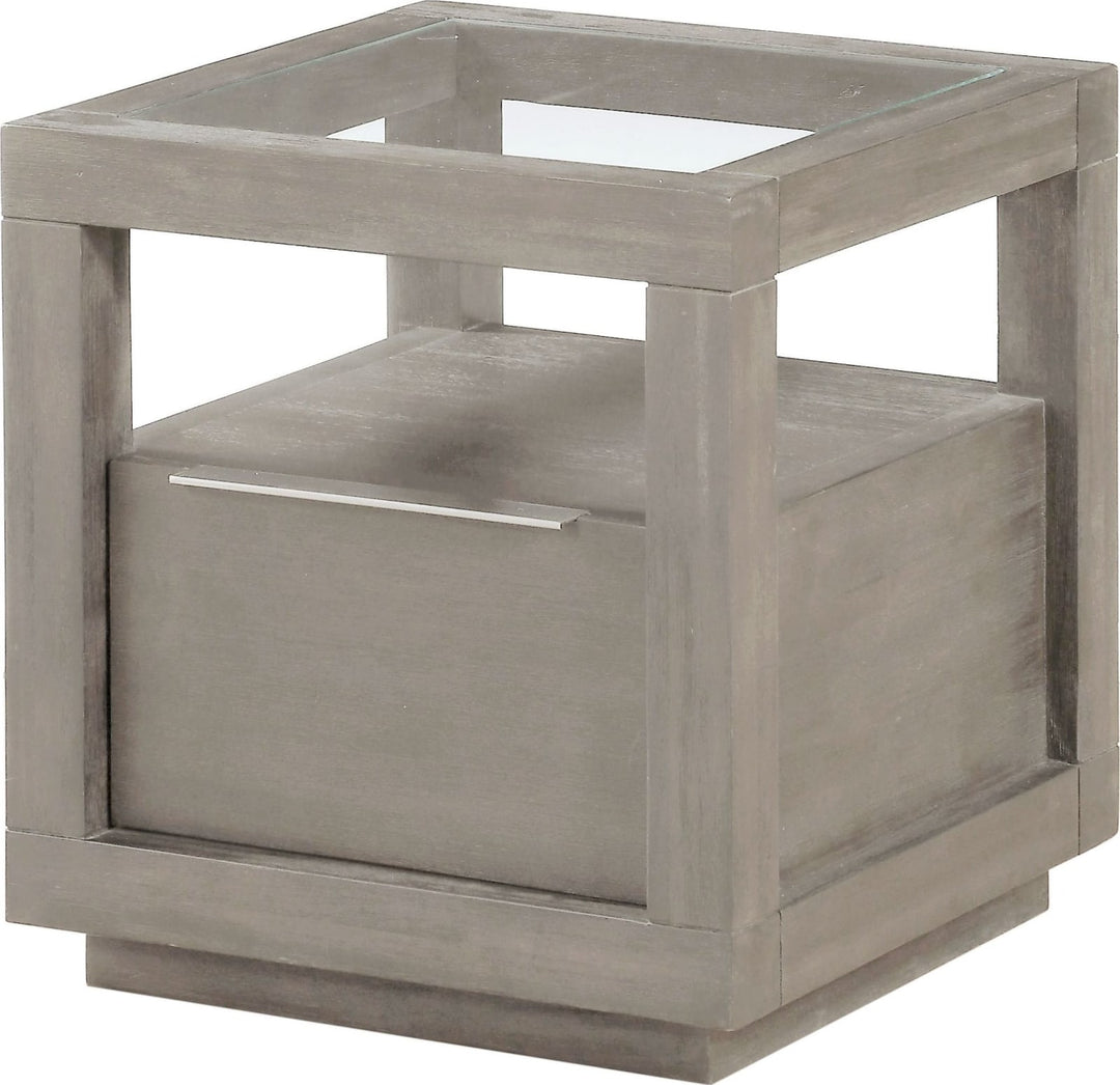 Oxford One-Drawer End Table in Mineral – view 4