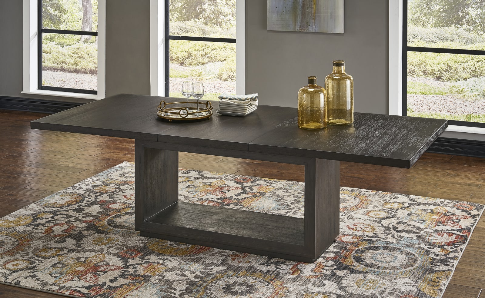 Oxford Rectangular Dining Table in Basalt Grey