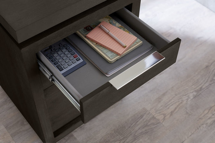 Oxford Single Pedestal Desk in Basalt Grey – view 4