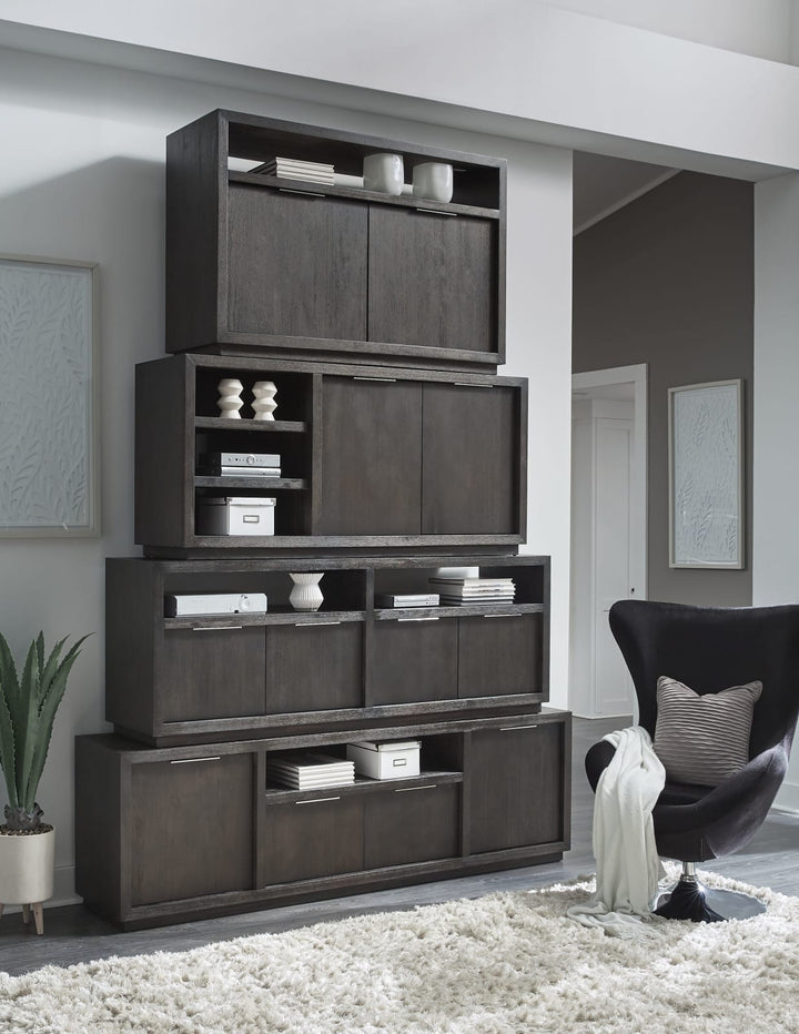 Oxford Solid Wood 54 inch Media Console in Basalt Grey – view 2