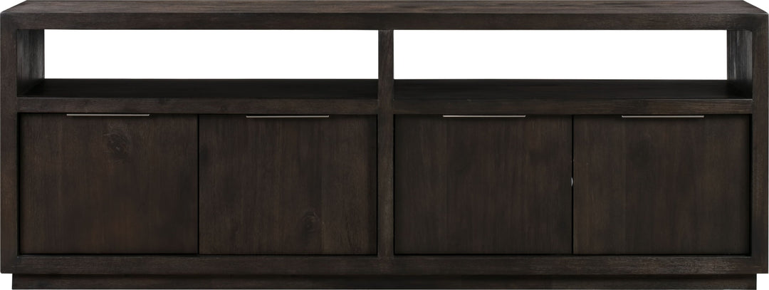 Oxford Solid Wood 74 inch Media Console in Basalt Grey – view 5