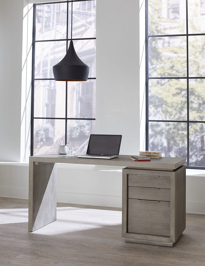 Oxford Three-Drawer Single Pedestal Desk in Mineral