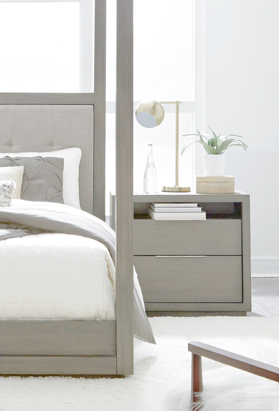 Oxford Two-Drawer Nightstand in Mineral – view 6