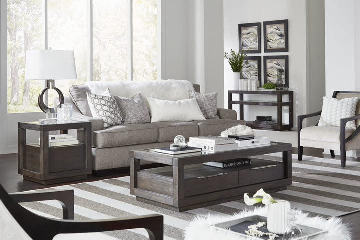 Oxford Two Drawer Rectangular Coffee Table in Basalt Grey – view 2