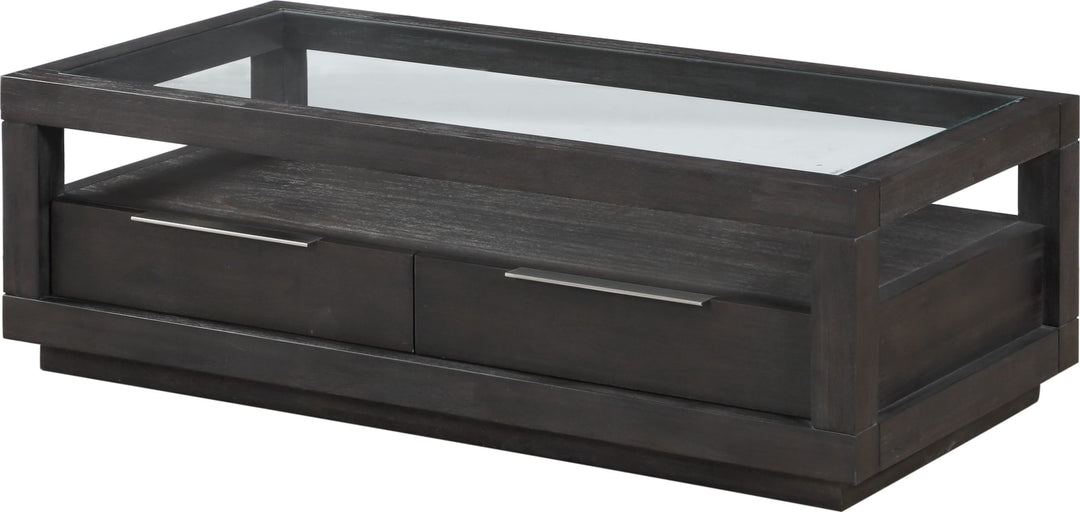 Oxford Two Drawer Rectangular Coffee Table in Basalt Grey – view 3