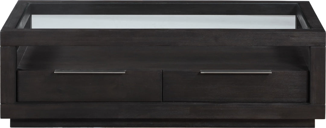 Oxford Two Drawer Rectangular Coffee Table in Basalt Grey – view 4