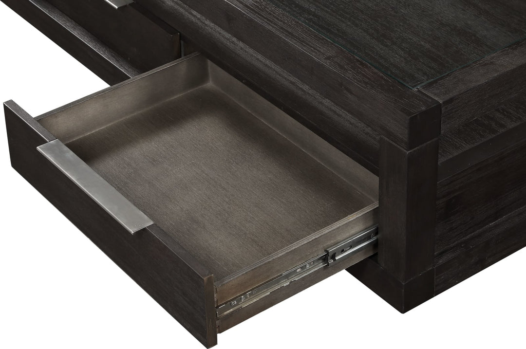 Oxford Two Drawer Rectangular Coffee Table in Basalt Grey – view 5
