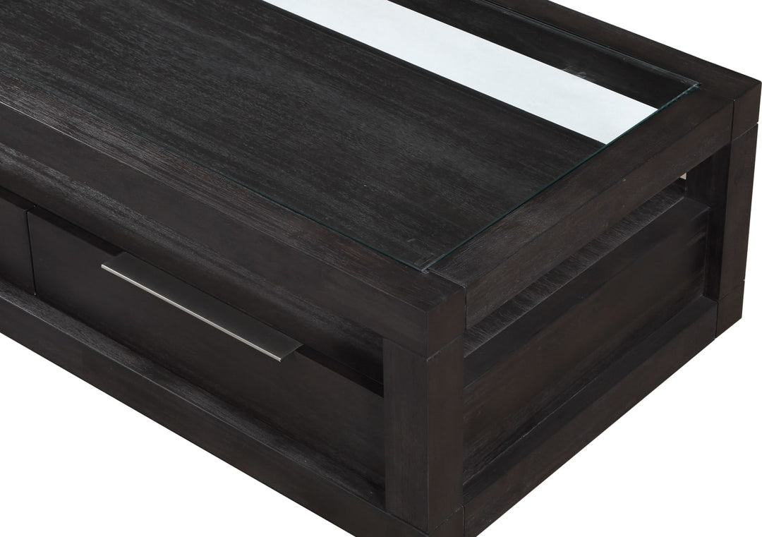 Oxford Two Drawer Rectangular Coffee Table in Basalt Grey – view 6