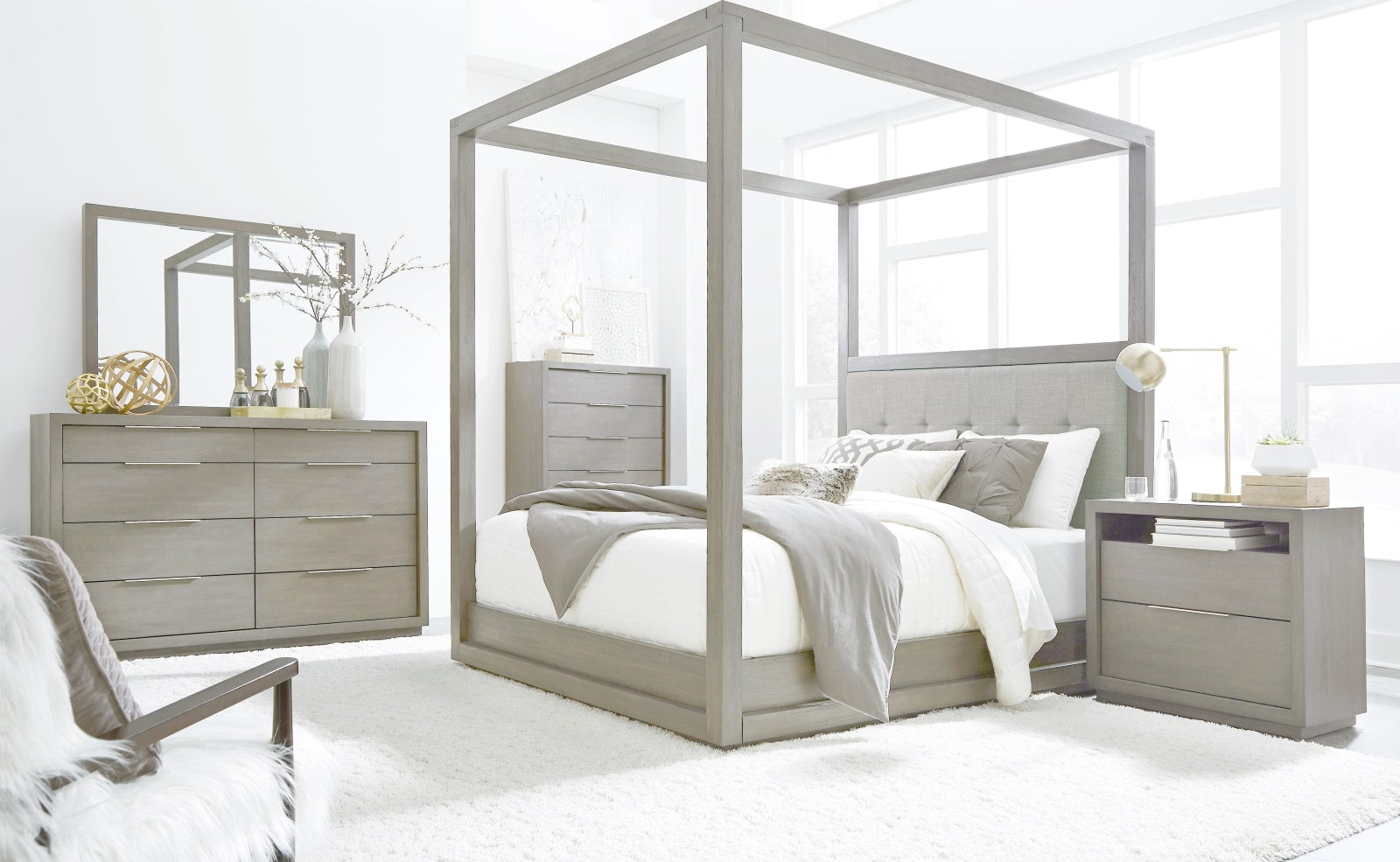 Oxford Canopy Bed in Mineral – view 2