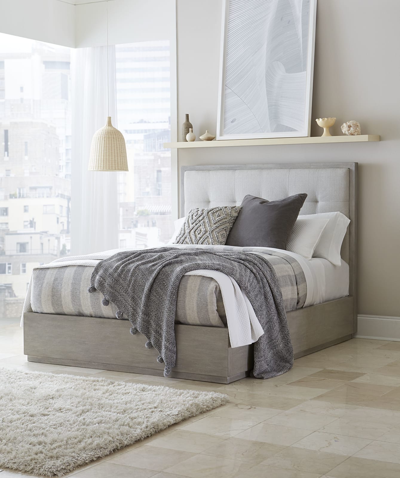 Oxford Platform Bed in Mineral