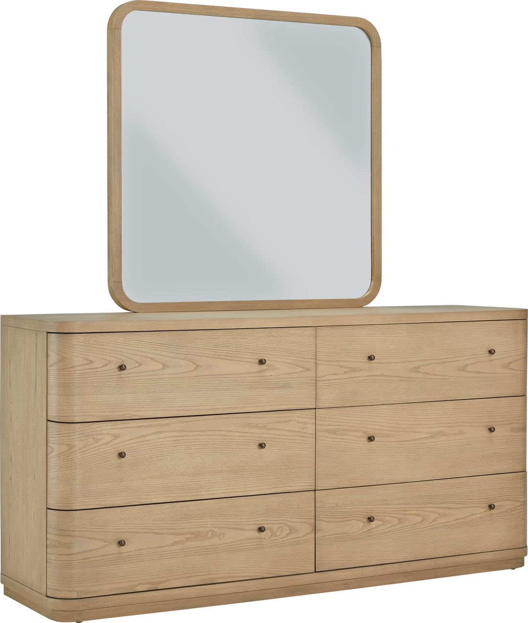 Penny Beveled Glass Wall or Dresser Mirror in Buff Cream – view 5