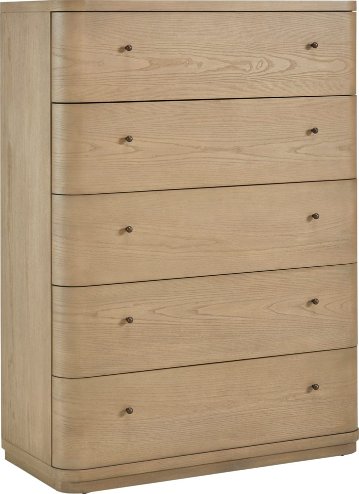 Penny Five Drawer White Ash Chest in Buff Cream – view 2