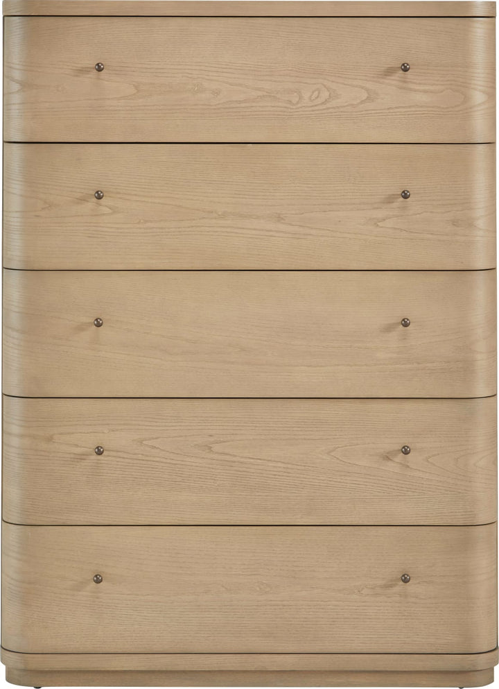 Penny Five Drawer White Ash Chest in Buff Cream – view 3
