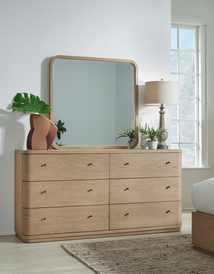 Penny Six Drawer White Ash Dresser in Buff Cream – view 4