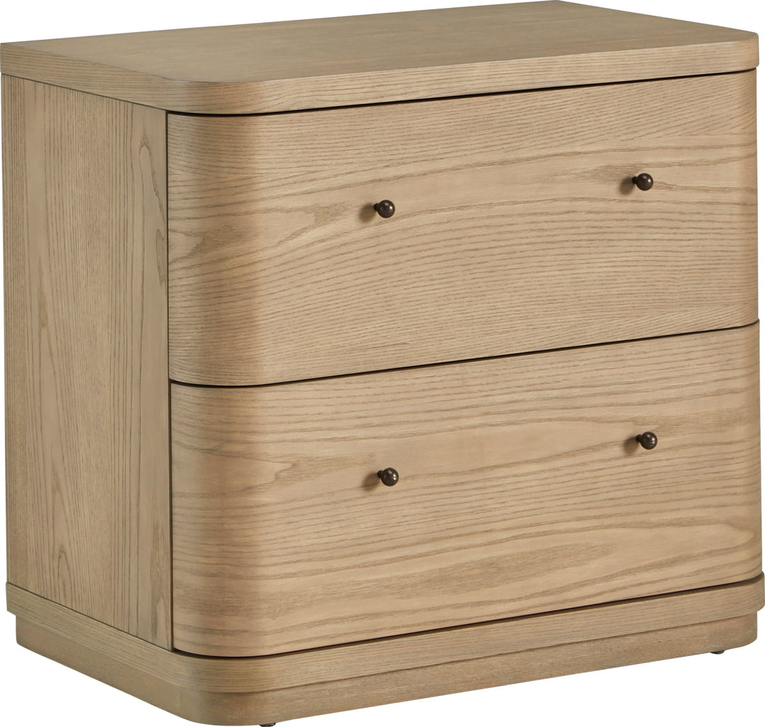 Penny Two Drawer White Ash Nightstand in Buff Cream – view 2