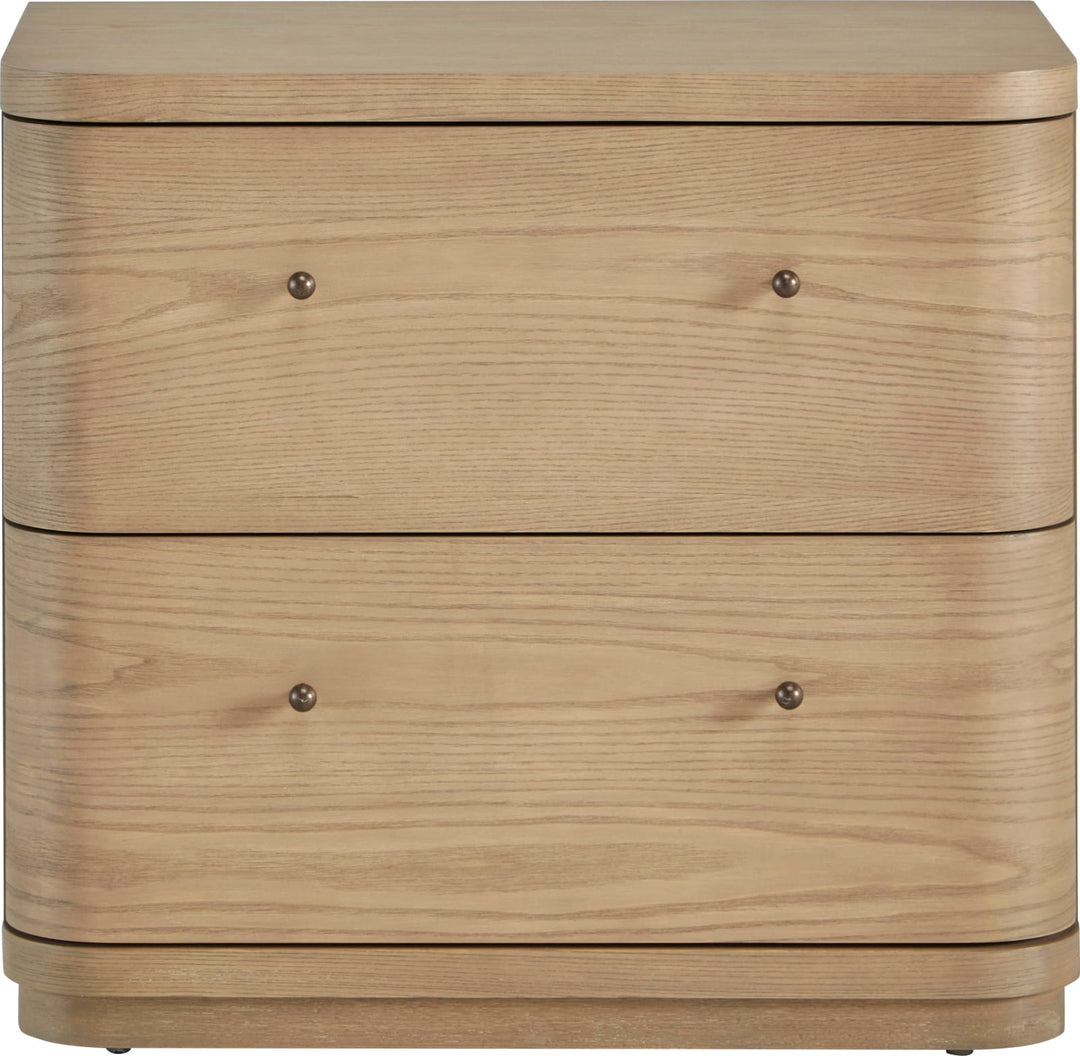 Penny Two Drawer White Ash Nightstand in Buff Cream – view 3