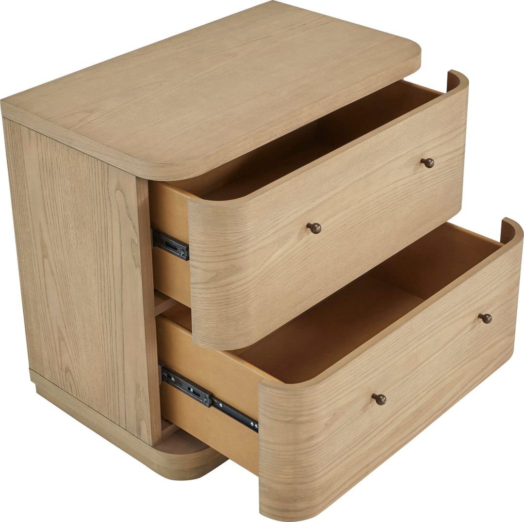 Penny Two Drawer White Ash Nightstand in Buff Cream – view 5
