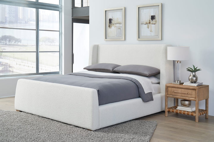 Presley Upholstered Wingback Platform Bed in Cottage Cheese Boucle (2026)