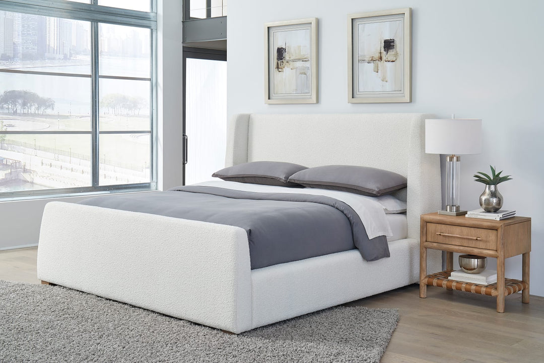 Presley Upholstered Wingback Platform Bed in Cottage Cheese Boucle (2026)