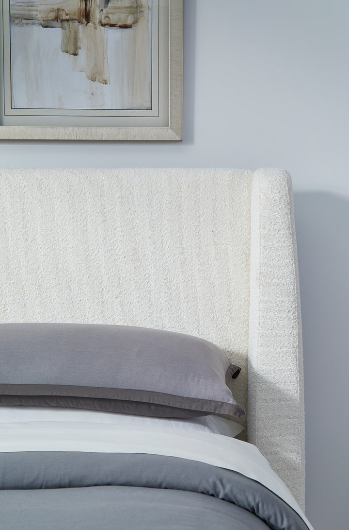 Presley Upholstered Wingback Platform Bed in Cottage Cheese Boucle (2026) – view 3