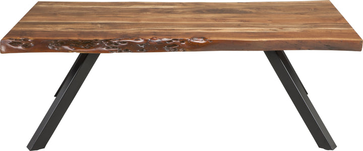 Reese Live Edge Solid Wood Metal Leg Coffee Table in Natural Acacia – view 4