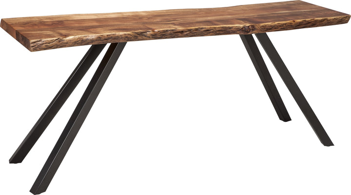 Reese Live Edge Solid Wood Metal Leg Console Table in Natural Acacia – view 2