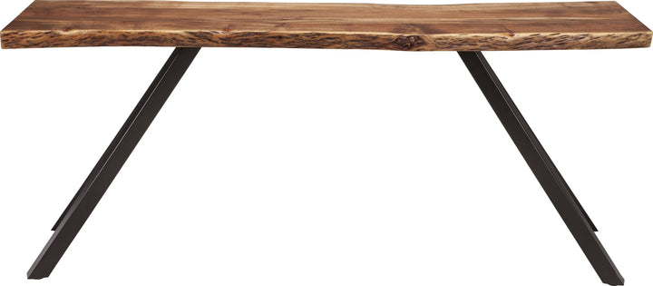 Reese Live Edge Solid Wood Metal Leg Console Table in Natural Acacia – view 3