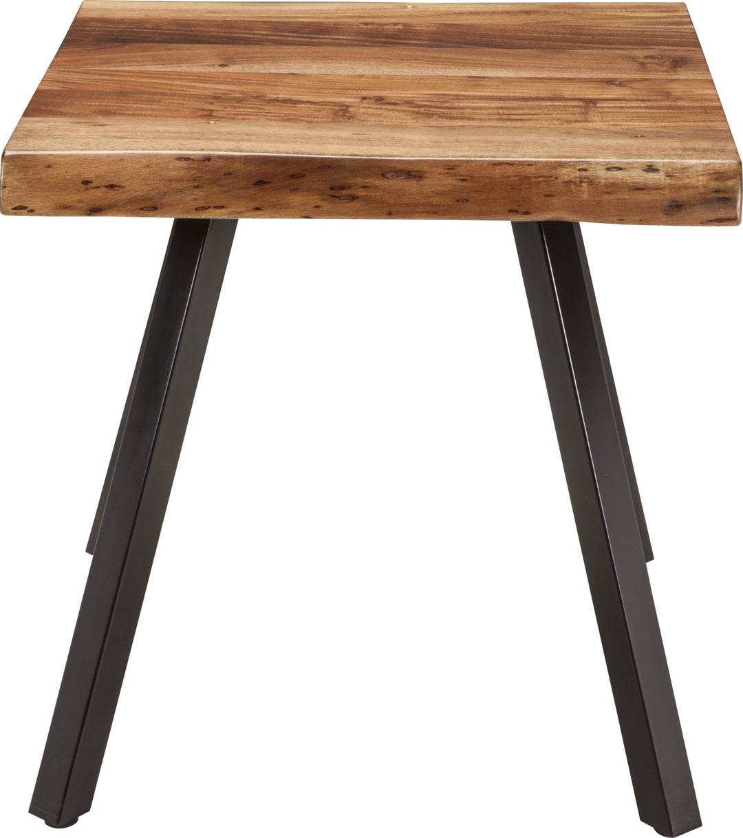 Reese Live Edge Solid Wood Metal Leg End Table in Natural Acacia – view 3